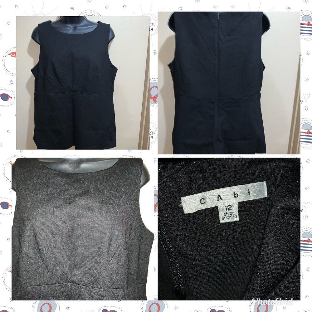 CAbi Sleeveless Black Top Size 12 Style #224